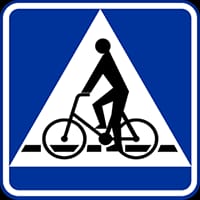 Znak D-6a - przejazd dla rowerzystów